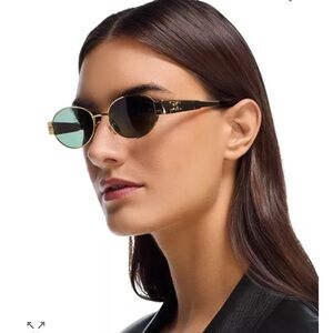 Celine Triomphe Metal Round Sunglasses, 54mm